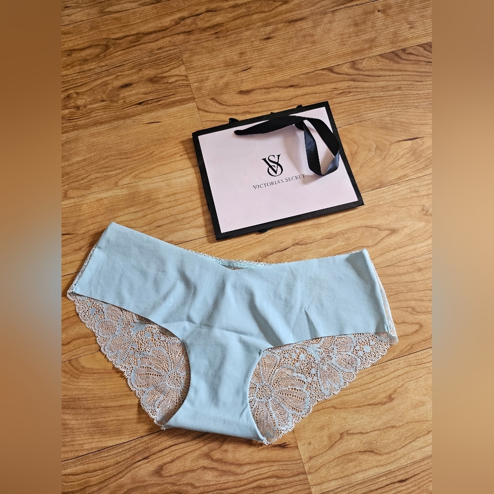 VS Sky Blue Lace-Back Panty
